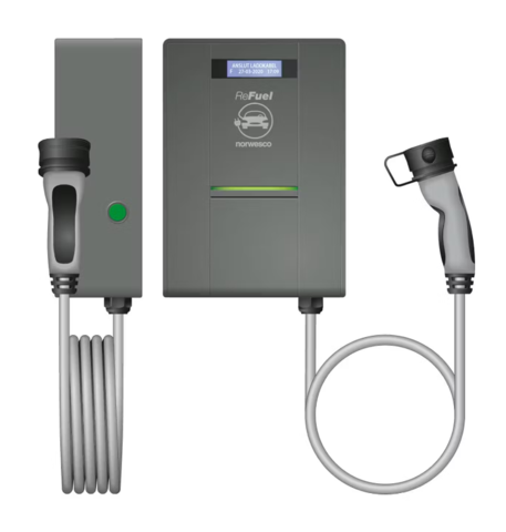 1306922-1 Laddstation, Norwesco, ReFuel PM 32A kabel Typ-2, 1-fas - 603244