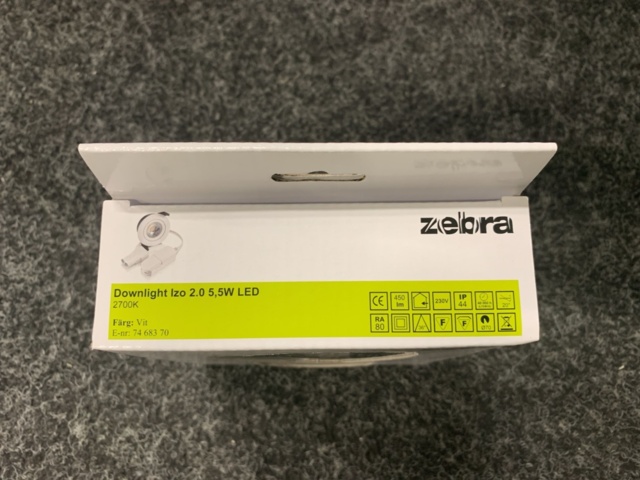 1307405-4 5 st Downlight Zebra Izo 2.0 5.5W LED