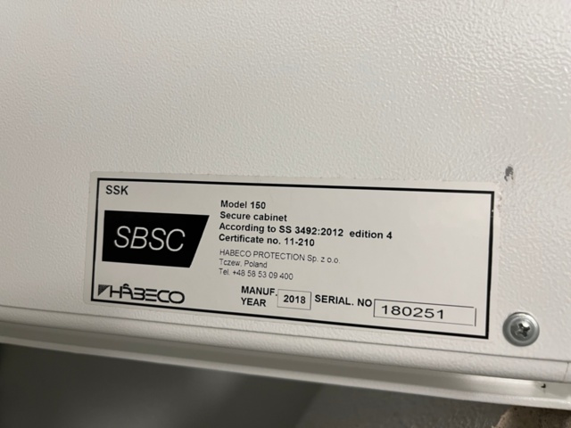 1307131-19 Safe x2 - Håbeco, model 150