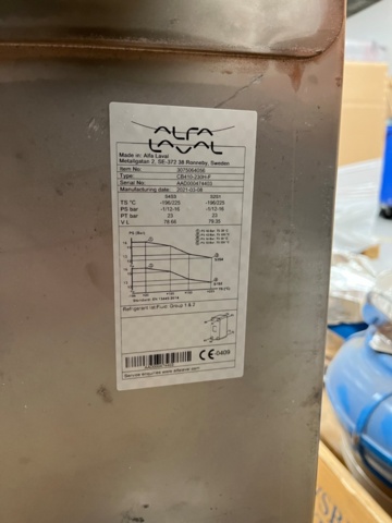 1290802-2 Ny lödd plattvärmeväxlare höger - Alfa Laval CB410-230H-F