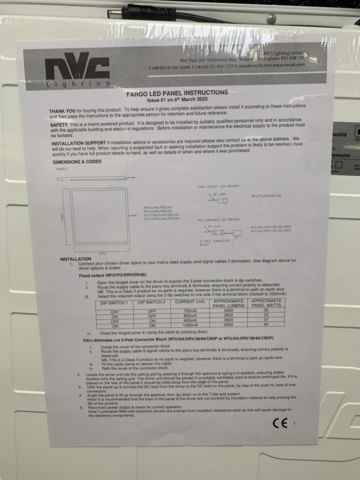 1309694-8 2 LED panels Fargo 600x600mm