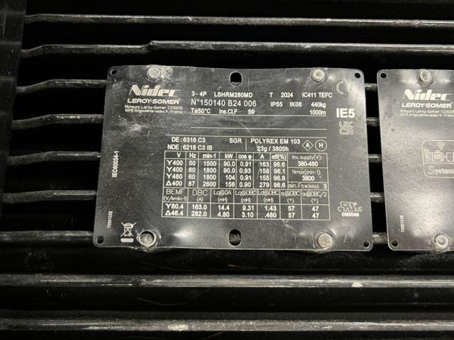 1310098-8 Elmotor - NIDEC permanent magnet motor 90kW, LSHRM280MD