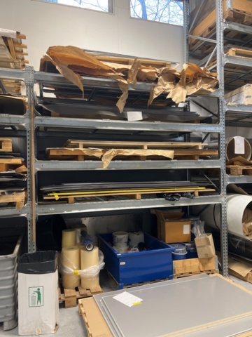 1278136-5 Lager med plåt, plåtband, aluminium, kärnmaterial m.m