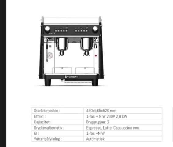1069032-16 Coffee machine/espresso machine Onyx mini Crem 2GR