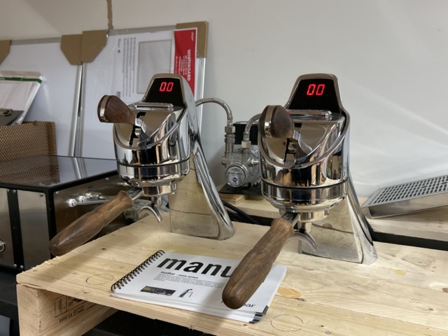 1249405-7 Espresso machine with steam wand and hot water unit - La Marzocco Modbar with Marco Ecosmart UC4