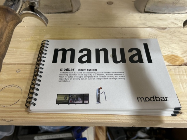 1249405-11 Espresso machine with steam wand and hot water unit - La Marzocco Modbar with Marco Ecosmart UC4