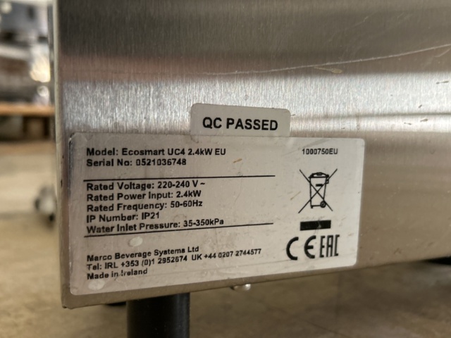 1249405-18 Espresso machine with steam wand and hot water unit - La Marzocco Modbar with Marco Ecosmart UC4