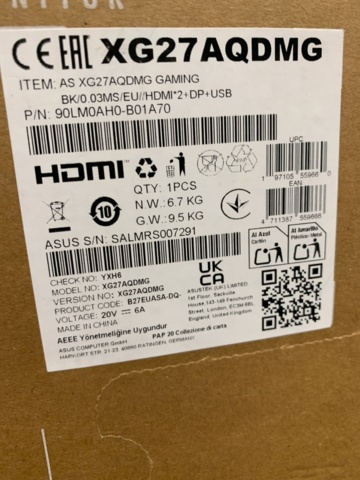 1317990-3 27" Gaming monitor ASUS XG27AQDMG