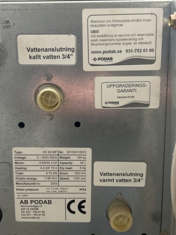 1278671-7 Washing machine PODAB HC60