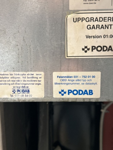 1278658-8 Washing machine PODAB 304 - PR 30