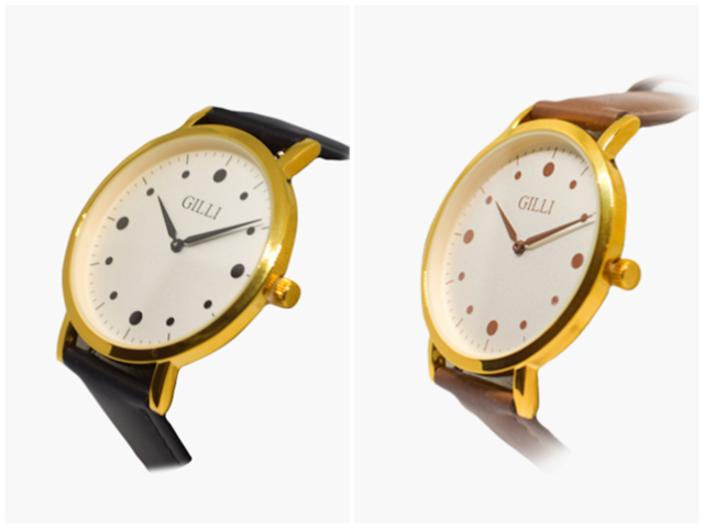 1319605-1 Watch 2 pcs Gilli, black and brown, men's