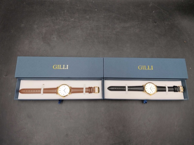 1319605-4 Watch 2 pcs Gilli, black and brown, men's