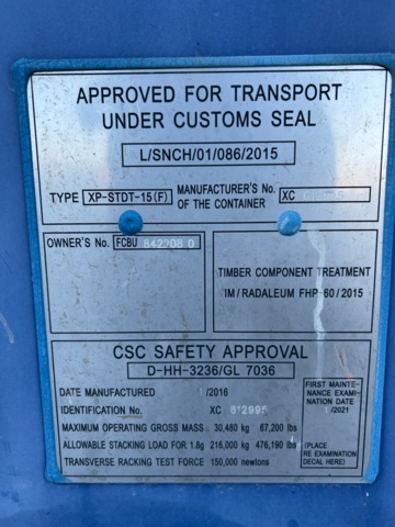 1323034-2 Container 20 fot med innehåll - XP-STDT-15 (F)