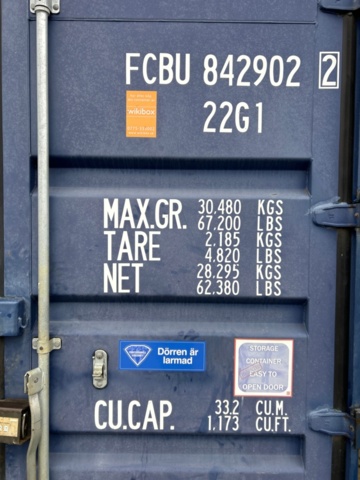 1225922-3 Container 20 fot med innehåll -2016