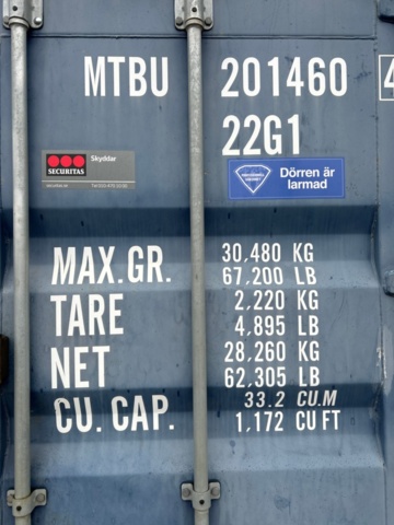 1225923-2 Container 20 fot med infästningsmaterial -2011