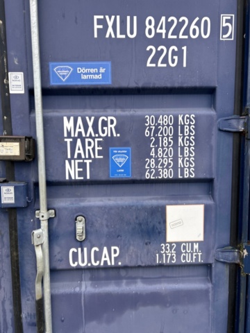 1225925-2 Container 20 fot med innehåll -2015