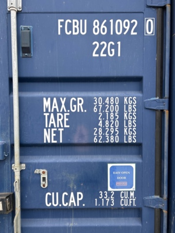 1225926-2 Container 20 fot med innehåll -2019