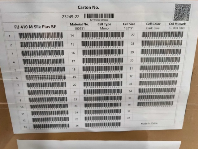 1325102-8 36 st Solpaneler FuturaSun FU410M Silk Plus Svart Ram 410W