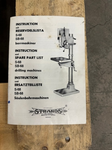 1324803-10 Pelarborrmaskin Strands S68 m. koordinatbord