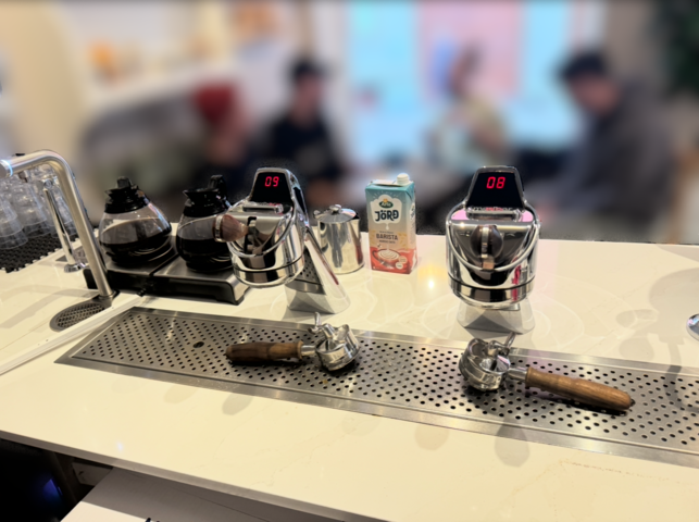 1249405-4 Espresso machine with steam wand and hot water unit - La Marzocco Modbar with Marco Ecosmart UC4