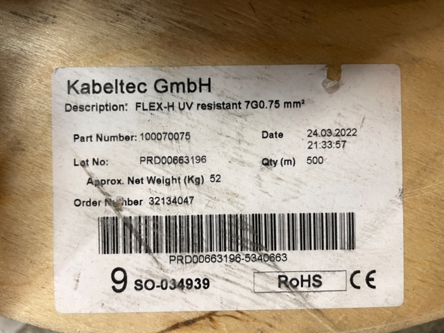 1316380-5 Cable drums 20's with mixed cable