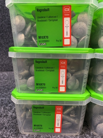 1328151-3 6 pcs Packs of carriage bolts, Essve