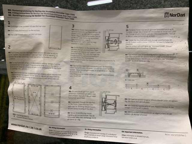 1328620-17 Aluminum door NorDan Sapa 2086, 9x21