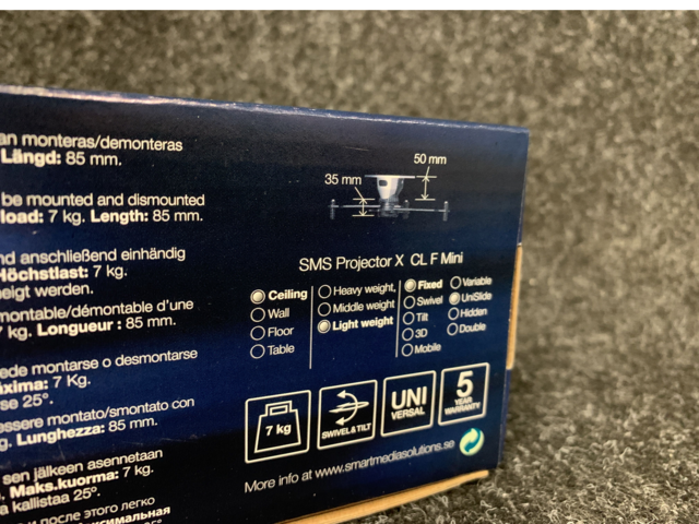 1328673-12 9 st Takstativ SMS Projector X - CL F mini