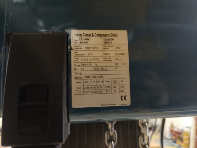 1289408-7 Travers Demag 2-ton ink. åkbana