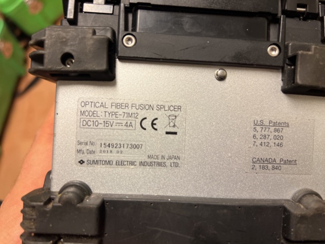 1325442-12 Fibersvets med tillbehör - Sumitomo Type-71M12 -2018