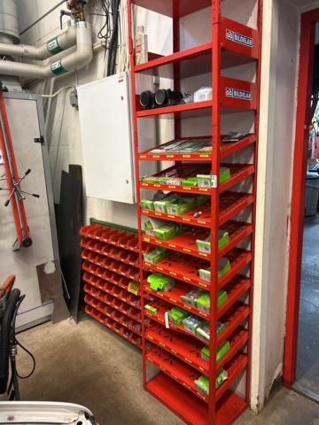 1289979-2 Shelf and wall rack with assortment compartment, incl. contents