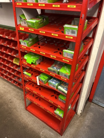 1289979-3 Shelf and wall rack with assortment compartment, incl. contents