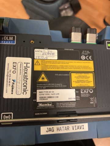 1325494-4 Fibertestare med tillbehör - EXFO MaxTester MAX-715B -2021