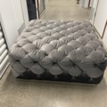 1297154-2 Grey velvet pouf