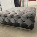 1297154-3 Grey velvet pouf