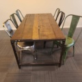 1289442-2 Rustic dining table and chairs