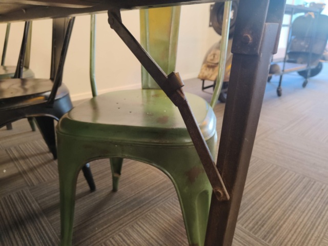 1289442-3 Rustic dining table and chairs