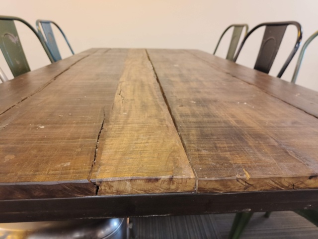 1289442-6 Rustic dining table and chairs