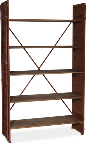 1332472-3 Industrial bookcase in metal / wood