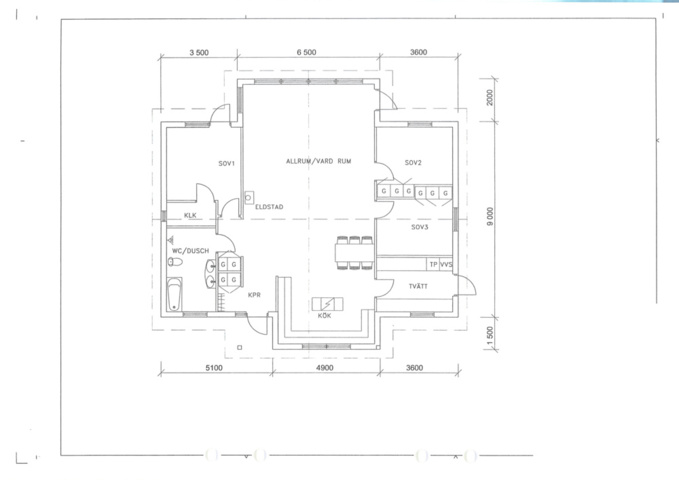 1334651-5 Frame for a single-storey house of about 143 sq.m.