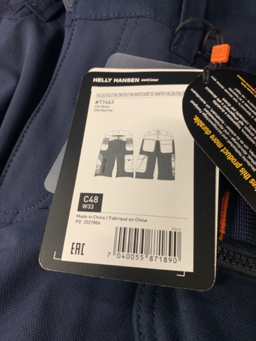 1334718-3 Craftsman Shorts Helly Hansen Workwear Chelsea Evelution 77443-590, Size C48