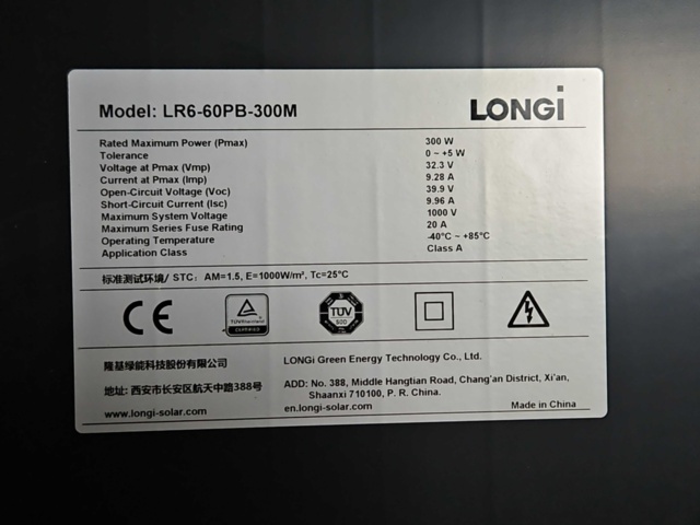 1329804-2 Solar panels 13pcs in mixed models 300W/525W - Longi/Suntech