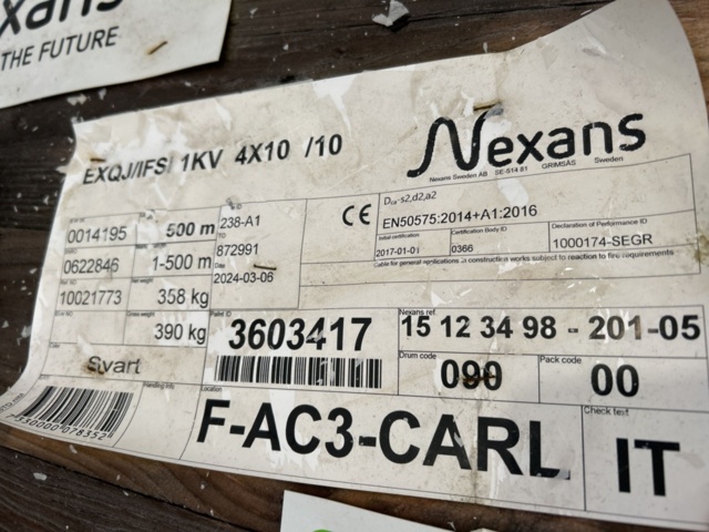 1268124-2 Kabelrulle 500m - Nexans EXQJ/IFSI 4X10/10