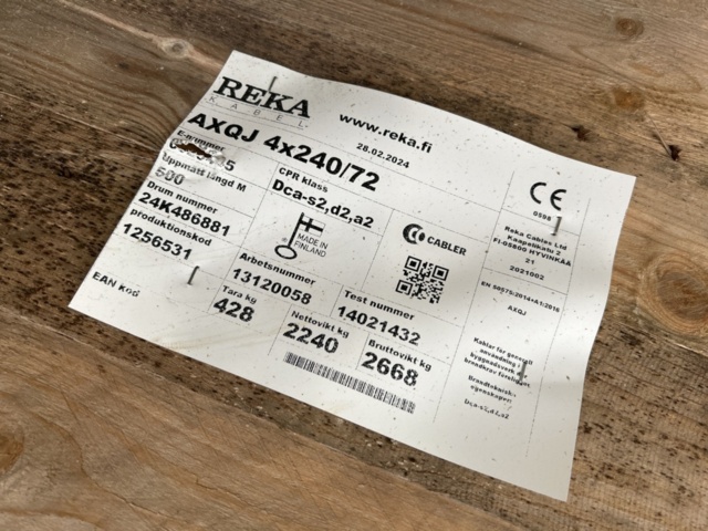 1268126-3 Kabelrulle 500m - Reka Kabel AXQJ 4x240/72