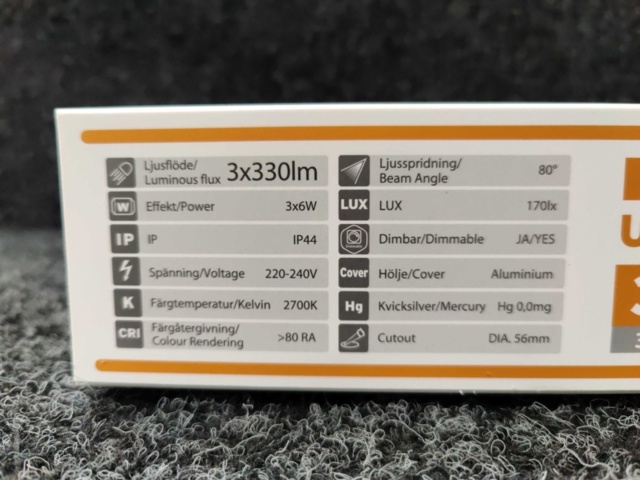 1338910-3 6 downlights IDA Utabo LED IP44 2700K