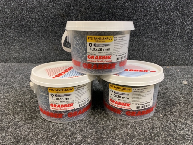 1339273-1 3 pcs Packs panel screw 4x28mm, Grabber