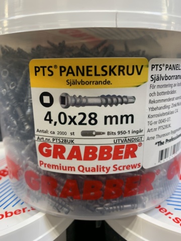 1339273-2 3 pcs Packs panel screw 4x28mm, Grabber