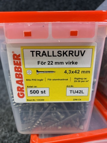 1339289-3 6 pcs Packs Decking screw 4.3x42mm, Grabber