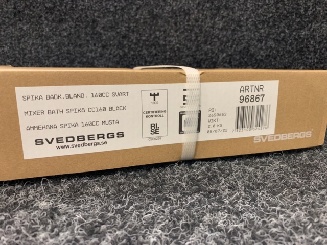 1336806-3 Bathtub mixer Svedbergs Spika, Matt black