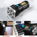 1339563-6 3 flashlights, LED - Shipping included